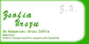 zsofia urszu business card